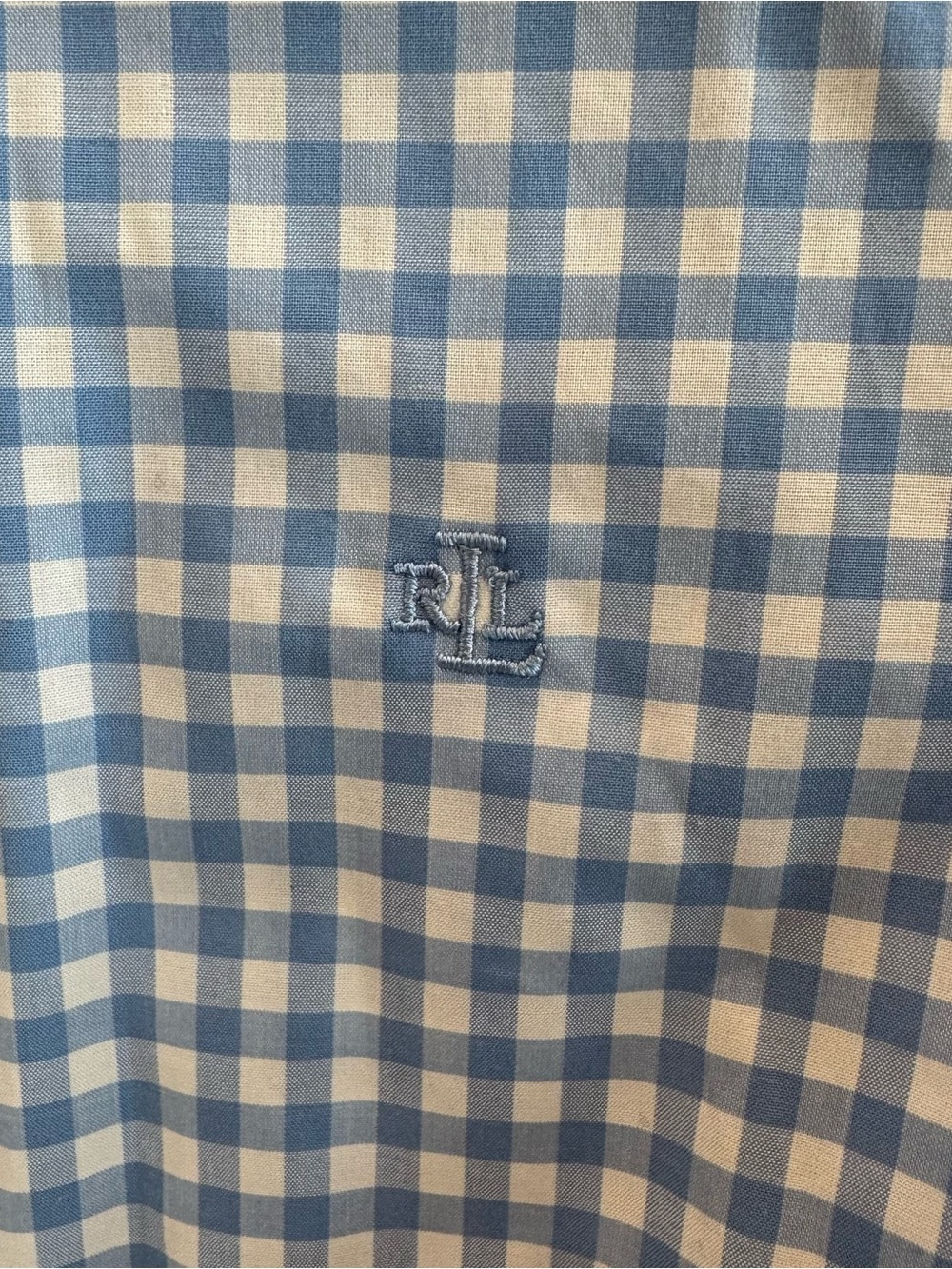 Ralph Lauren Blue & White Gingham Button-Down Shirt - Picture 3 of 7